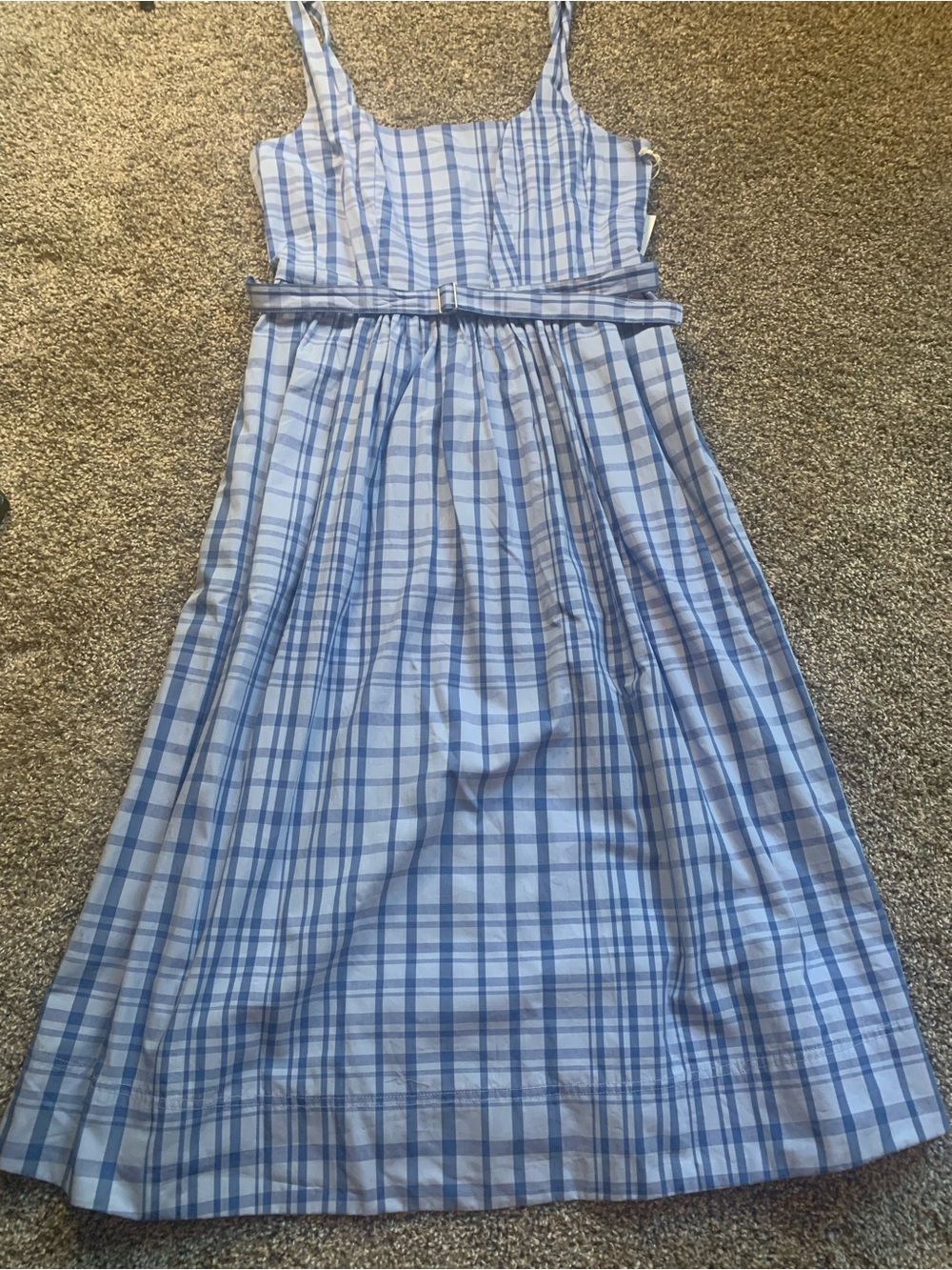 Free Assembly Women’s Blue Plaid Sundress with Belt